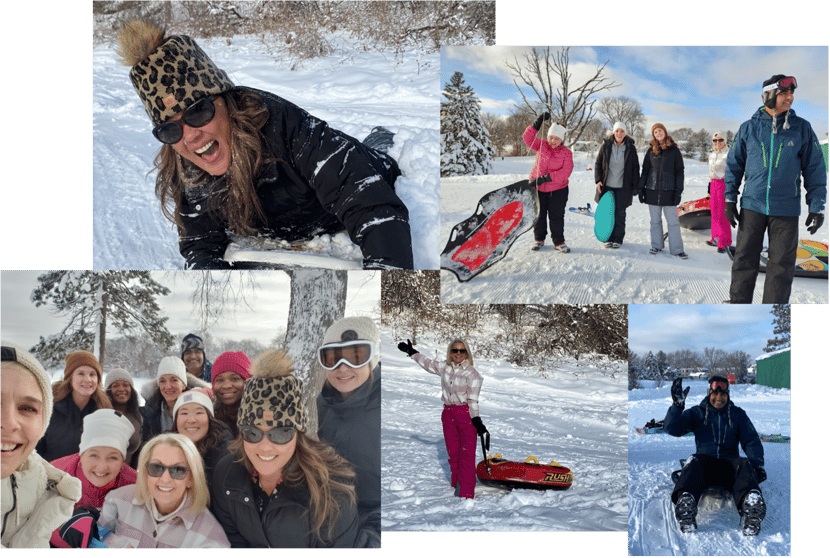 Team Alia's sledding excusion.